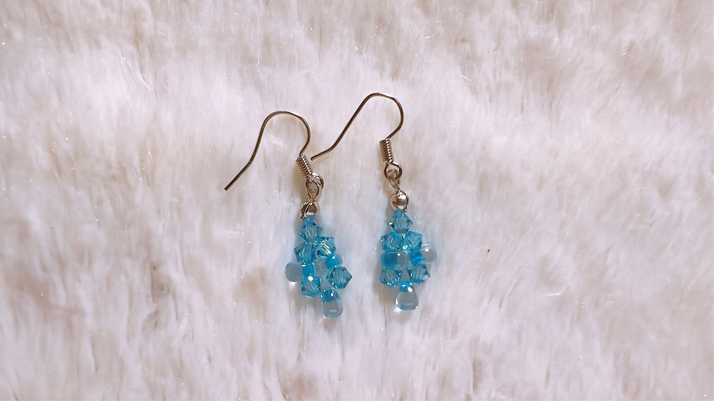 Diamond Shaped Earrings, Geometric Drop Earrings, Rhombus Dangle Earrings, Swarovski Crystal Earring, Handmade Jewelry, Gift for her