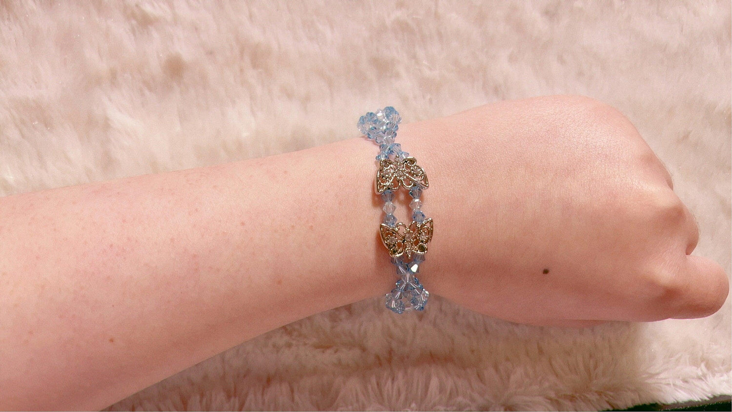 Butterfly Crystal Bracelet, Classic Jewelry, Butterfly Jewelry, Crystal Bracelet, Gothic Bracelet, Gift for her