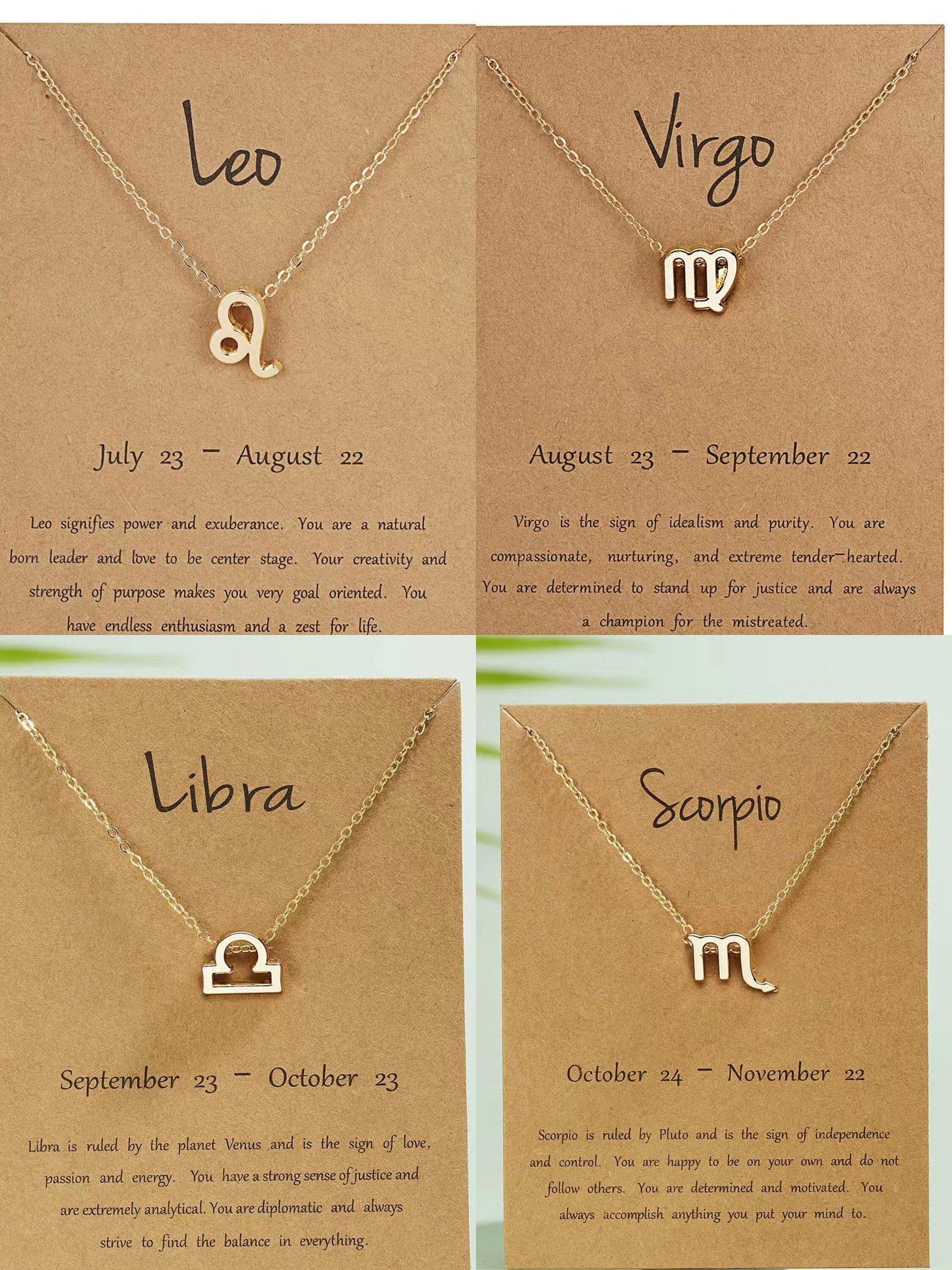 Tiny Zodiac Necklace, Horoscope Necklace, Star Sign Necklace, Thin Gold Chain, Constellation Necklace, Birthday Astrology Necklace