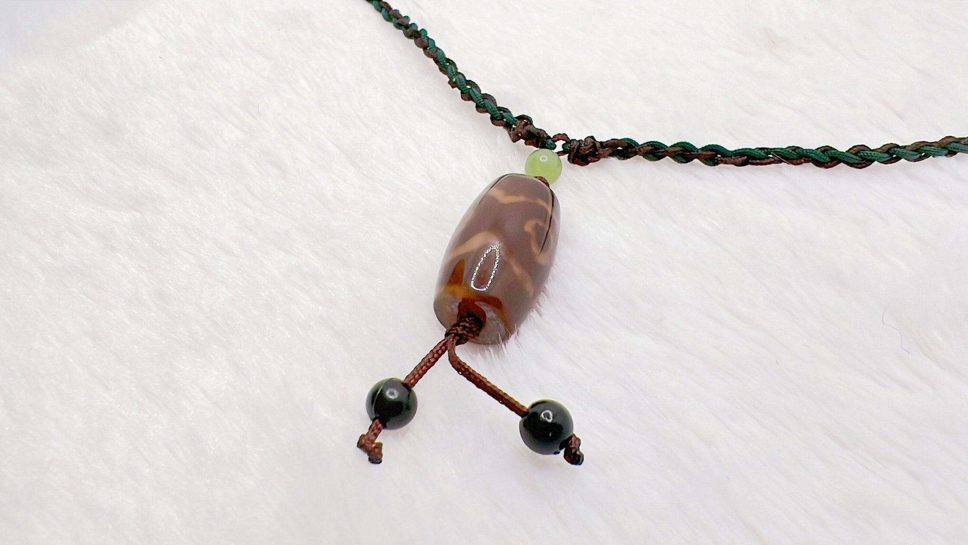 Boho Style Earthy String Adjustable Brown Agate Necklace, Agate Stone Jewelry, Natural Stone Necklace, Adjustable Necklace, Gift for her