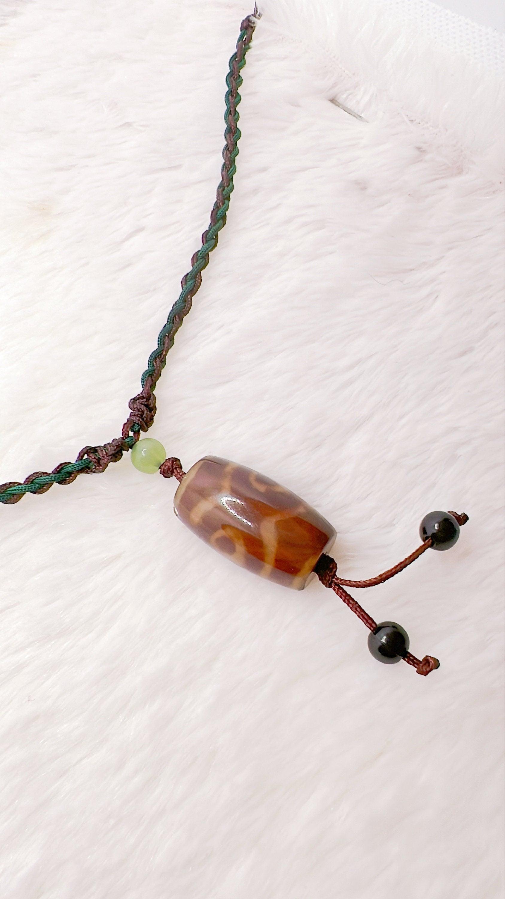 Boho Style Earthy String Adjustable Brown Agate Necklace, Agate Stone Jewelry, Natural Stone Necklace, Adjustable Necklace, Gift for her