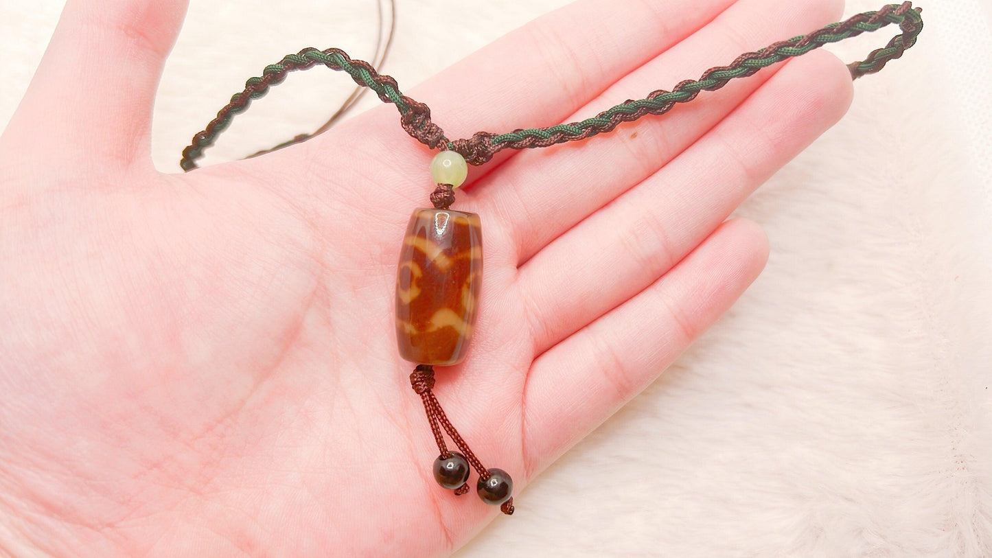 Boho Style Earthy String Adjustable Brown Agate Necklace, Agate Stone Jewelry, Natural Stone Necklace, Adjustable Necklace, Gift for her