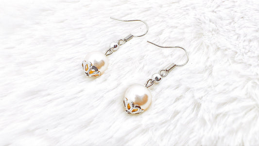 Dainty Pearl Drop Earrings, Swarovski Crystal Pearl Dangle Earrings, Minimalist Earrings, Bridal Jewelry, Gift for her