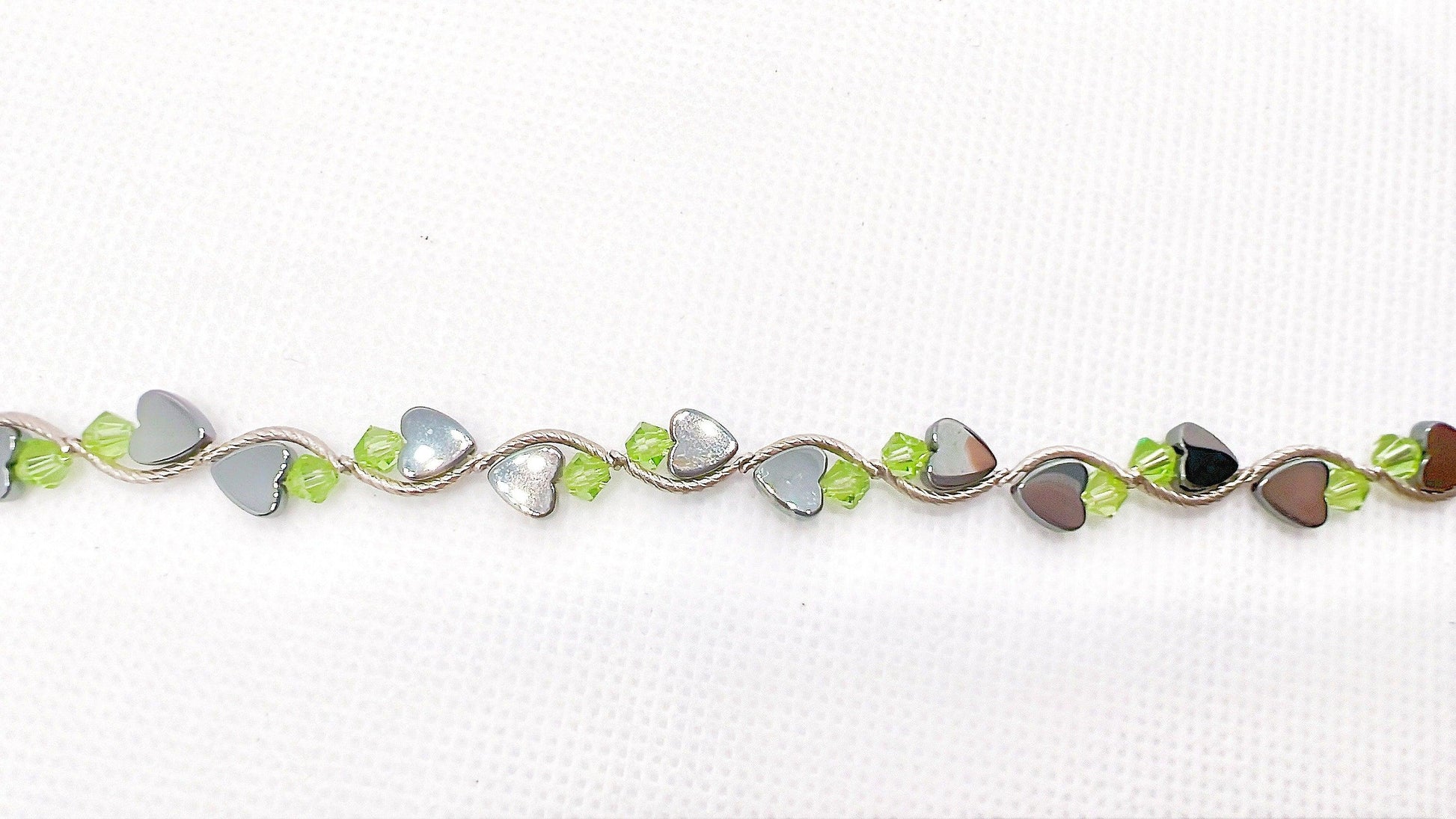 August Birthstone, Peridot Birthstone Heart Bracelet, Birth Month Bracelet, Birth Stone Bracelet, August Bracelet Gift