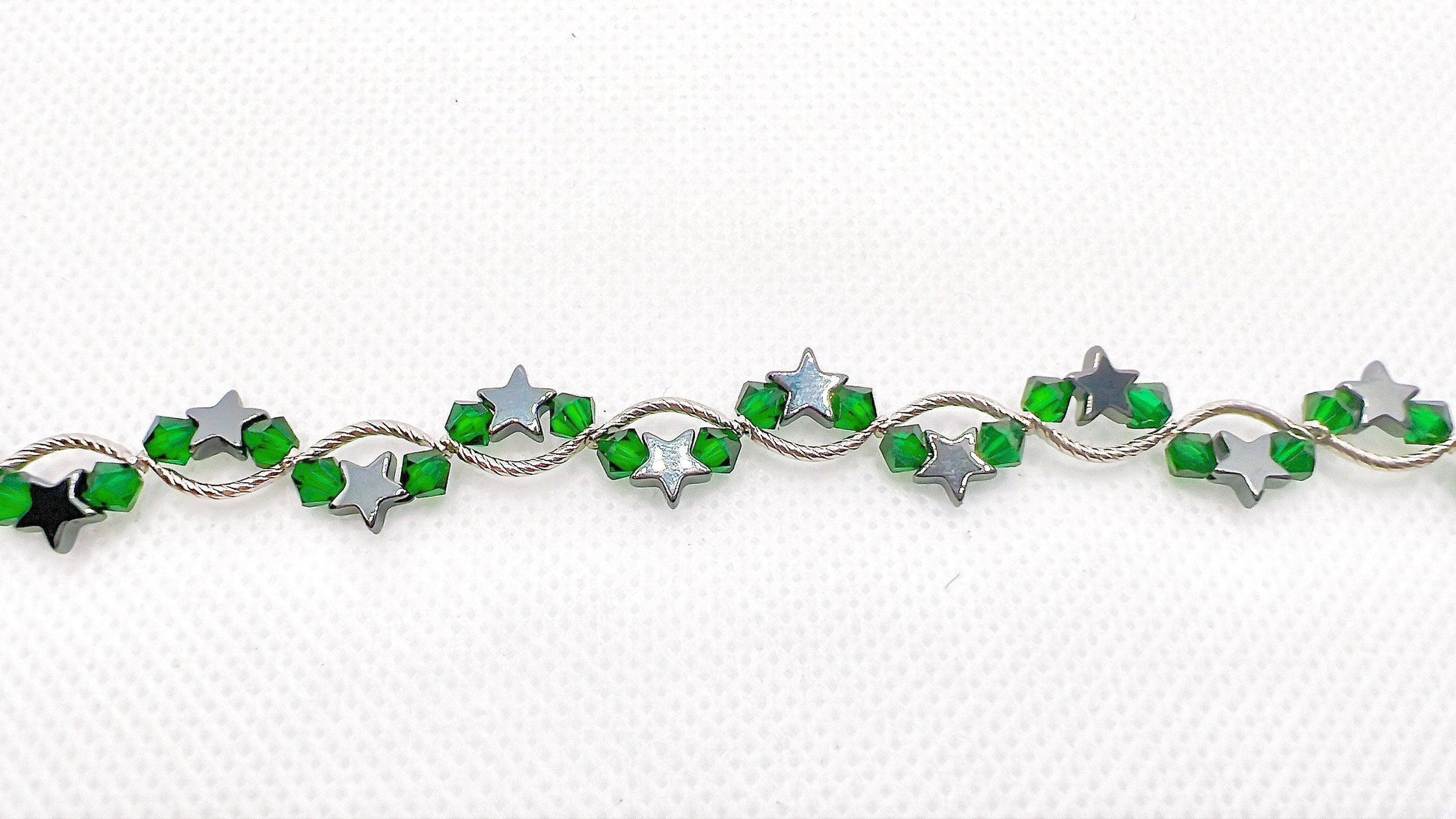 May Birthstone, Emerald Birthstone Star Bracelet, Birth Month Bracelet, Birth Stone Bracelet, May Bracelet Gift