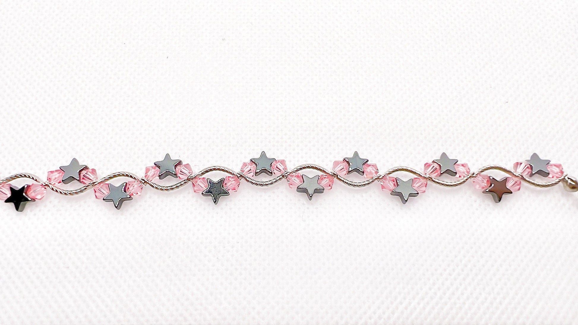 October Birthstone, Pink Star Birthstone Bracelet, Birth Month Bracelet, Birth Stone Bracelet,October Bracelet Gift For Her, Valentine Gift