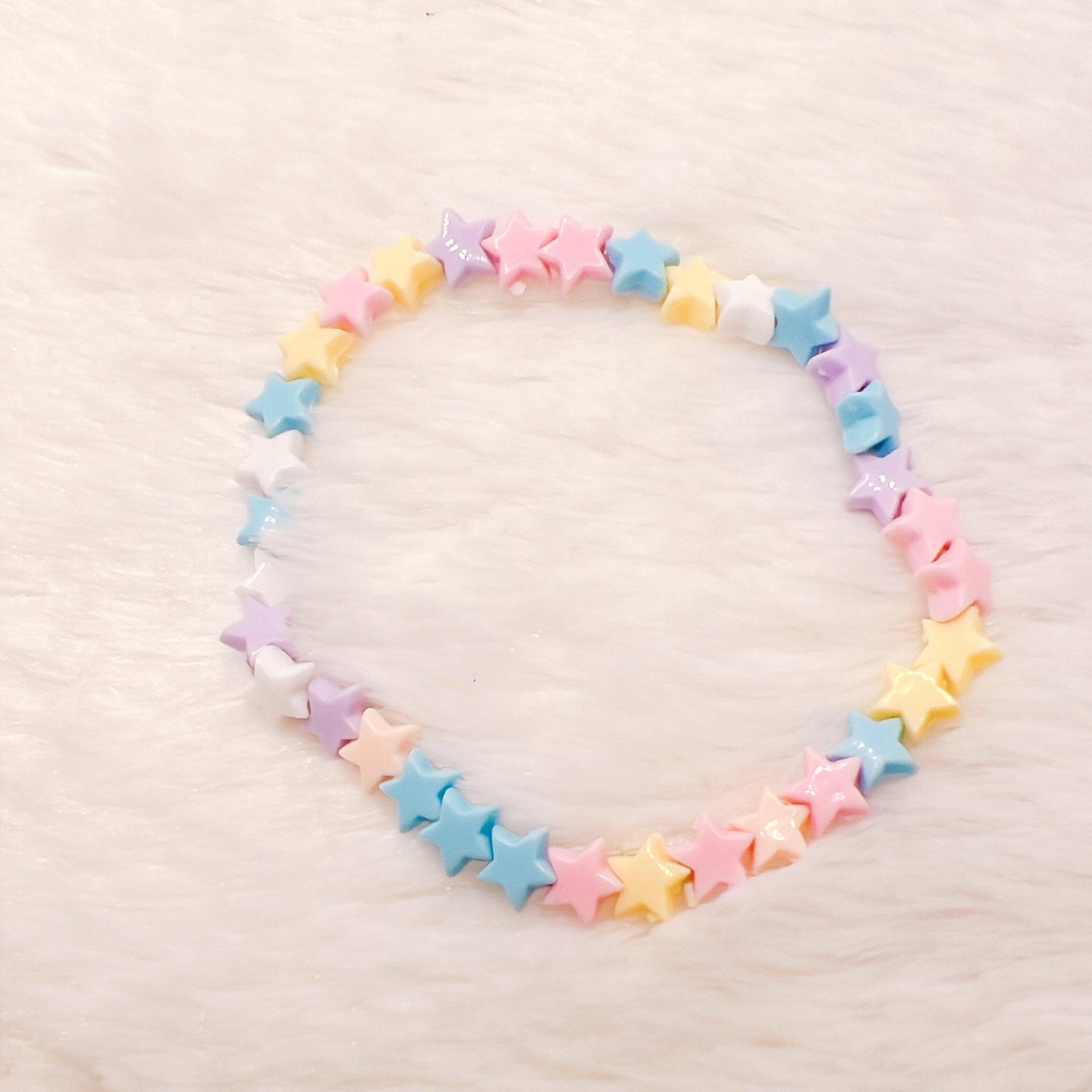 Star Pastel Rainbow Elastic Bracelets