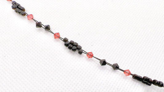 Sunset Red Crystal Bead Anklet, Minimalist Miyuki Bead Crystal Anklet, Swarovski Crystal Anklet, Simple Dainty Anklet, Gift For Her