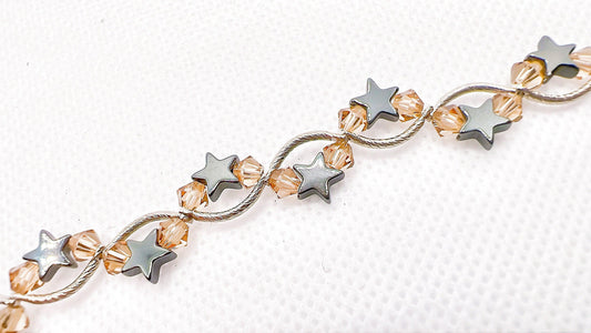 November Birthstone, Brown Topaz Star Birthstone Bracelet, Birth Month Bracelet, Birth Stone Bracelet, November Bracelet Gift