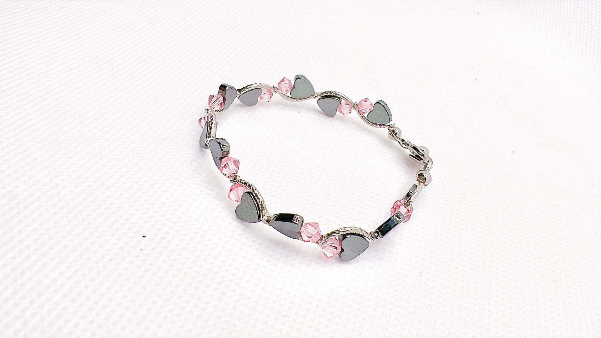 October Birthstone, Pink Heart Birthstone Bracelet, Birth Month Bracelet, Birth Stone Bracelet,October Bracelet Gift For Her, Valentine Gift