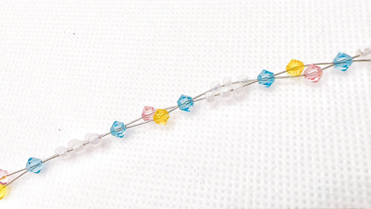 Pink Blue Yellow Bead Bracelet, Sweet Dream Minimalist Bracelet, Miyuki Bead Crystal Bracelet, Swarovski Crystal Bracelet, Gift For Her