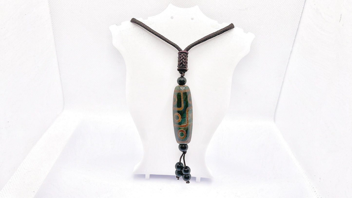 Boho Style Earthy String Adjustable Green Ceramic Necklace, Ceramic Jewelry, Ceramic Necklace, Adjustable Necklace, Gift for her